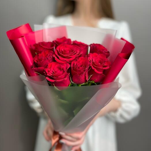 9 rosas rojas para ella