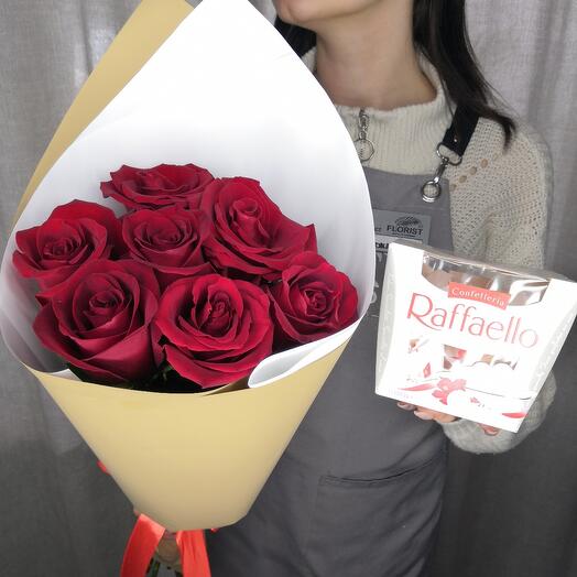 Conjunto "rosas Rojas y Raffaello"