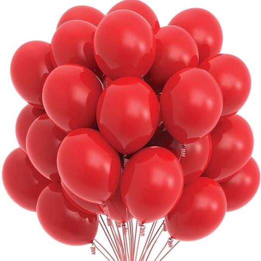 25 Red Heloum Balloons
