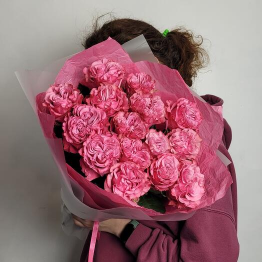 Букет из 15 пионовидных роз