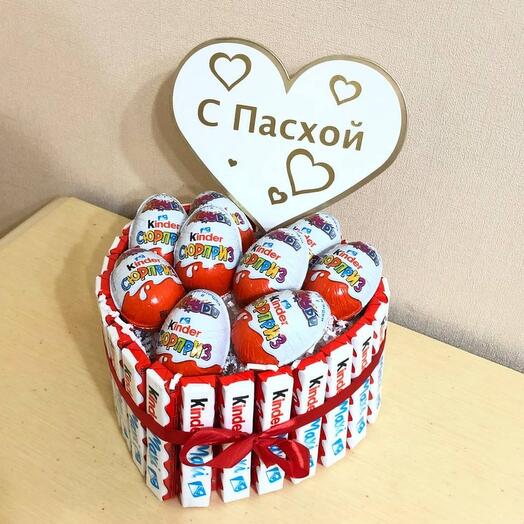 Шокоторт из kinder шоколада с яйцами Киндер сюрприз на Пасху