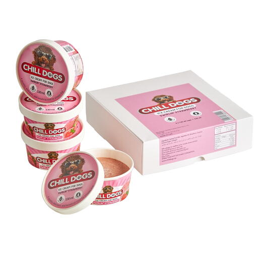 Chill Dogs Ice Cream Swirlin  Strawberry Box 130ml X 4 Cups