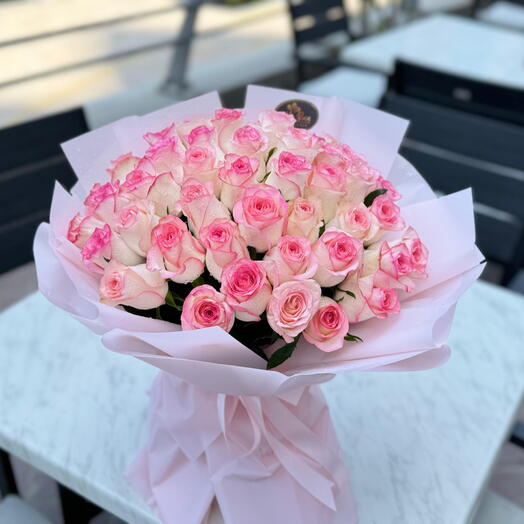 50 Pink Roses Bouquet