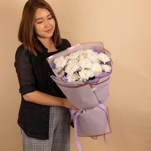 Букет  из 5 кустовых  хризантем