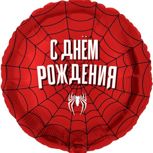 Воздушный шар с гелием, С днем рождения, Человек Паук