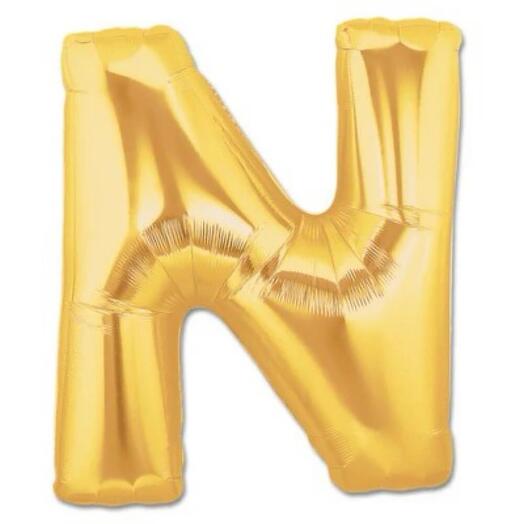 Letter N Golden Foil Balloon