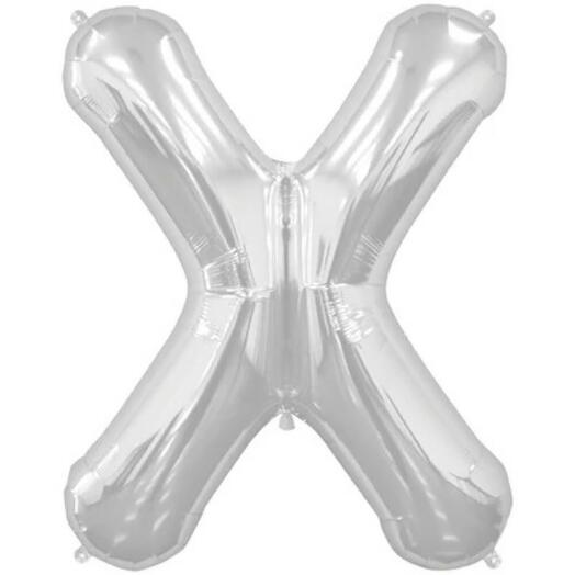 Letter X Silver Foil Balloon