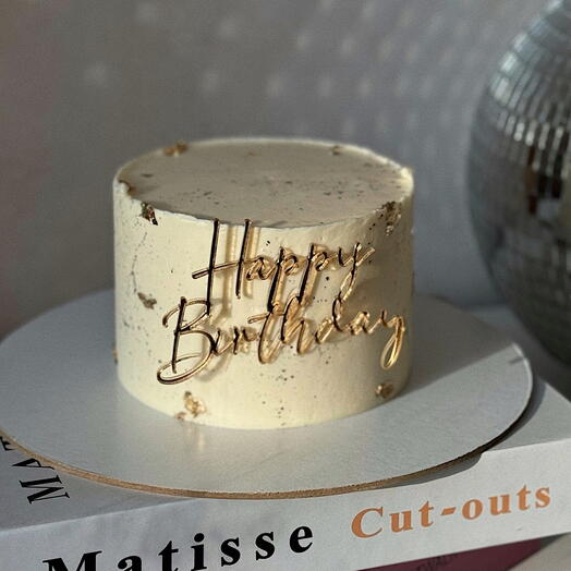 Торт в подарок на день рождения с топпером Happy birthday 🎈