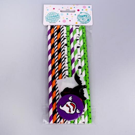 Трубочки для коктейля «Хэллоуин», в наборе 12 штук